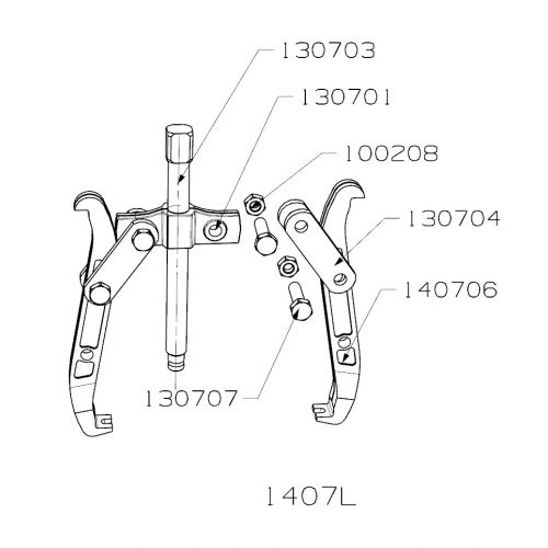 EXTRACTOR REVERSIBLE FORZA SERIE 1400L DE 2 PATAS LARGAS